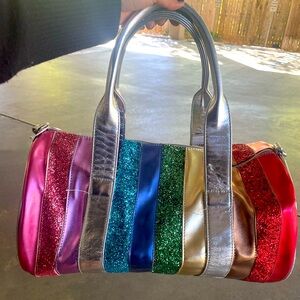 Fun, sparkle rainbow duffle bag!